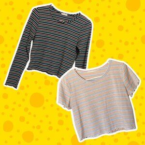 Bundle of TWO striped crop tops!